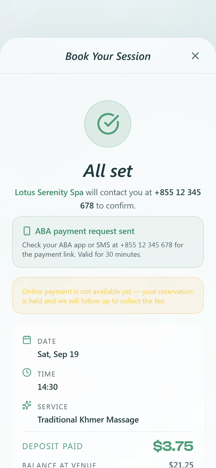 GOZEN — booking confirmed, all set
