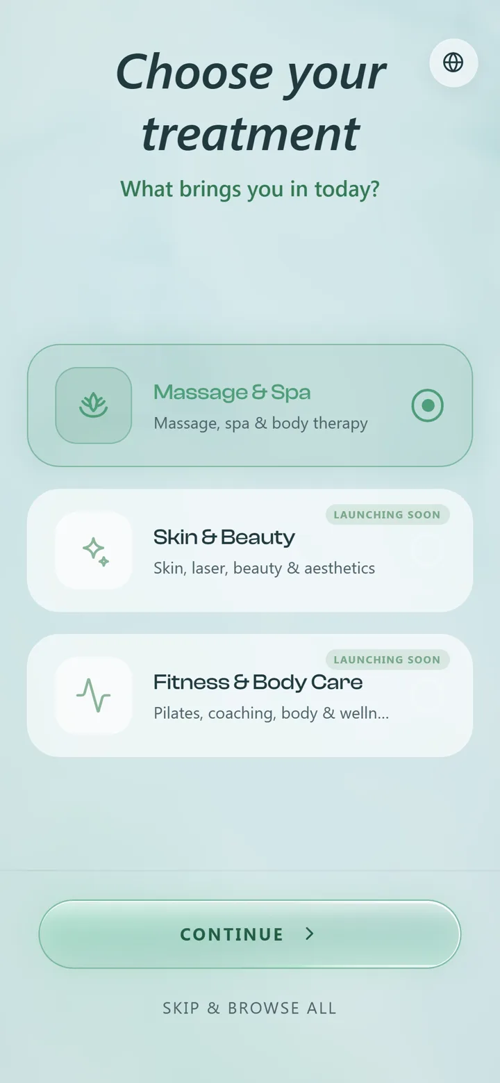 GOZEN — choose your treatment: Massage & Spa, Skin & Beauty, Fitness